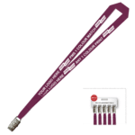 Aquarius Ribbed Lanyard Premium Screen Printed 1 Colour 1 Side Alligator - 15mm Polyester, Burgundy (LAPAC-15-BUR_EZI)