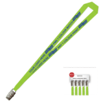 Aquarius Ribbed Lanyard Premium Screen Printed 1 Colour 1 Side Alligator - 15mm Polyester, Lime (LAPAC-15-LIME_EZI)