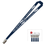 Aquarius Ribbed Lanyard Premium Screen Printed 1 Colour 1 Side Alligator - 15mm Polyester, Navy (LAPAC-15-NVY_EZI)