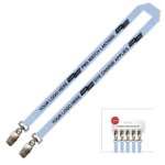 Aquarius Ribbed Lanyard Budget Screen Printed 1 Colour 1 Side Double Carabiner - 20mm Polyester, PMS Colour Matched (LABDC-20-PMS_EZI)