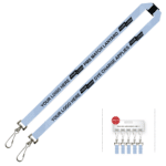 Aquarius Ribbed Lanyard Budget Screen Printed 1 Colour 1 Side Double Swivel Hook - 15mm Polyester, PMS Colour Matched (LABDH-15-PMS_EZI)