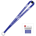 Aquarius Ribbed Lanyard Budget Screen Printed 1 Colour 1 Side Keyring and Breakaway - 15mm Polyester, Royal Blue (LABKRBA-15-BLU_EZI)