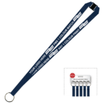 Aquarius Ribbed Lanyard Budget Screen Printed 1 Colour 1 Side Keyring and Breakaway - 15mm Polyester, Navy (LABKRBA-15-NVY_EZI)