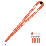 Aquarius Ribbed Lanyard Budget Screen Printed 1 Colour 1 Side Keyring and Breakaway - 15mm Polyester, Orange (LABKRBA-15-ORG_EZI)