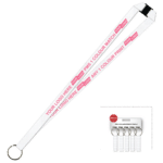Aquarius Ribbed Lanyard Budget Screen Printed 1 Colour 1 Side Keyring and Breakaway - 15mm Polyester, White (LABKRBA-15-WHI_EZI)