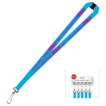 Aquarius Ribbed Lanyard Premium Screen Printed 1 Colour 1 Side Swivel Hook and Breakaway - 25mm Polyester, Process Blue (LAPSHBA-25-PBLU_EZI)
