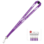 Aquarius Ribbed Lanyard Premium Screen Printed 1 Colour 1 Side Swivel Hook and Breakaway - 25mm Polyester, Purple (LAPSHBA-25-PUR_EZI)