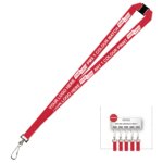 Aquarius Ribbed Lanyard Premium Screen Printed 1 Colour 1 Side Swivel Hook and Breakaway - 25mm Polyester, Red (LAPSHBA-25-RED_EZI)