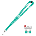 Aquarius Ribbed Lanyard Premium Screen Printed 1 Colour 1 Side Swivel Hook and Breakaway - 25mm Polyester, Teal Green (LAPSHBA-25-TEAL_EZI)