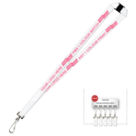 Aquarius Ribbed Lanyard Premium Screen Printed 1 Colour 1 Side Swivel Hook and Breakaway - 25mm Polyester, White (LAPSHBA-25-WHI_EZI)