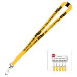 Aquarius Ribbed Lanyard Premium Screen Printed 1 Colour 1 Side Swivel Hook and Breakaway - 25mm Polyester, Yellow (LAPSHBA-25-YEL_EZI)