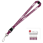 Aquarius Ribbed Lanyard Premium Screen Printed 1 Colour 1 Side Swivel Hook Breakaway and Quick Release - 15mm Polyester, Burgundy (LAPSHBAQR-15-BUR_EZI)