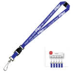Aquarius Ribbed Lanyard Premium Screen Printed 1 Colour 1 Side Swivel Hook Breakaway and Quick Release - 25mm Polyester, Royal Blue (LAPSHBAQR-25-BLU_EZI)