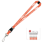 Aquarius Ribbed Lanyard Premium Screen Printed 1 Colour 1 Side Swivel Hook Breakaway and Quick Release - 20mm Polyester, Fluro Orange (LAPSHBAQR-20-FORG_EZI)