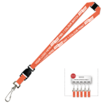 Aquarius Ribbed Lanyard Premium Screen Printed 1 Colour 1 Side Swivel Hook Breakaway and Quick Release - 25mm Polyester, Orange (LAPSHBAQR-25-ORG_EZI)