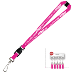 Aquarius Ribbed Lanyard Premium Screen Printed 1 Colour 1 Side Swivel Hook Breakaway and Quick Release - 25mm Polyester, Pink (LAPSHBAQR-25-PIN_EZI)