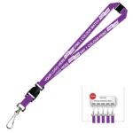 Aquarius Ribbed Lanyard Premium Screen Printed 1 Colour 1 Side Swivel Hook Breakaway and Quick Release - 25mm Polyester, Purple (LAPSHBAQR-25-PUR_EZI)