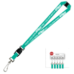 Aquarius Ribbed Lanyard Premium Screen Printed 1 Colour 1 Side Swivel Hook Breakaway and Quick Release - 25mm Polyester, Teal Green (LAPSHBAQR-25-TEAL_EZI)