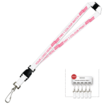 Aquarius Ribbed Lanyard Premium Screen Printed 1 Colour 1 Side Swivel Hook Breakaway and Quick Release - 25mm Polyester, White (LAPSHBAQR-25-WHI_EZI)