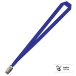 Bamboo Plain Lanyard with Alligator Clip - 15mm 100% Bamboo, Royal Blue (LBAC-15B-BLU_EZI)