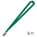 Bamboo Plain Lanyard with Alligator Clip - 15mm 100% Bamboo, Green (LBAC-15B-GRN_EZI)