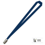 Bamboo Plain Lanyard with Alligator Clip - 15mm 100% Bamboo, Navy (LBAC-15B-NVY_EZI)