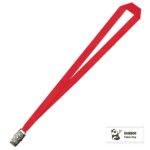 Bamboo Plain Lanyard with Alligator Clip - 15mm 100% Bamboo, Red (LBAC-15B-RED_EZI)
