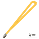 Bamboo Plain Lanyard with Alligator Clip - 15mm 100% Bamboo, Yellow (LBAC-15B-YEL_EZI)