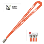 Bamboo Ribbed Lanyard Screen Printed 15mm - Alligator, Orange (LBAM15-AC-ORG_EZI)