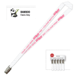 Bamboo Ribbed Lanyard Screen Printed 15mm - Alligator, White (LBAM15-AC-WHI_EZI)