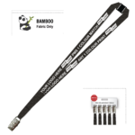 Bamboo Ribbed Lanyard Screen Printed 15mm - Alligator and Breakaway, Black (LBAM15-ACBA-BLK_EZI)