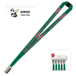 Bamboo Ribbed Lanyard Screen Printed 15mm - Alligator and Breakaway, Green (LBAM15-ACBA-GRN_EZI)
