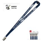 Bamboo Ribbed Lanyard Screen Printed 15mm - Alligator and Breakaway, Navy (LBAM15-ACBA-NVY_EZI)