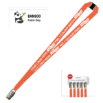Bamboo Ribbed Lanyard Screen Printed 15mm - Alligator and Breakaway, Orange (LBAM15-ACBA-ORG_EZI)