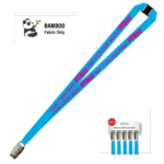Bamboo Ribbed Lanyard Screen Printed 15mm - Alligator and Breakaway, Process Blue (LBAM15-ACBA-PBLU_EZI)