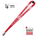 Bamboo Ribbed Lanyard Screen Printed 15mm - Alligator and Breakaway, Red (LBAM15-ACBA-RED_EZI)