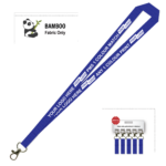 Bamboo Ribbed Lanyard Screen Printed 15mm - Carabiner, Royal Blue (LBAM15-CB-BLU_EZI)