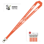 Bamboo Ribbed Lanyard Screen Printed 15mm - Carabiner, Orange (LBAM15-CB-ORG_EZI)