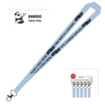 Bamboo Ribbed Lanyard Screen Printed 15mm - Carabiner, PMS Colour Matched (LBAM15-CB-PMS_EZI)