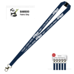 Bamboo Ribbed Lanyard Screen Printed 15mm - Carabiner and Breakaway, Navy (LBAM15-CBBA-NVY_EZI)