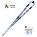 Bamboo Ribbed Lanyard Screen Printed 15mm - Carabiner and Breakaway, PMS Colour Matched (LBAM15-CBBA-PMS_EZI)