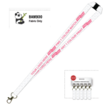 Bamboo Ribbed Lanyard Screen Printed 15mm - Carabiner and Breakaway, White (LBAM15-CBBA-WHI_EZI)