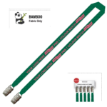Bamboo Ribbed Lanyard Screen Printed 15mm - Double Alligator, Green (LBAM15-DA-GRN_EZI)