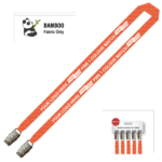 Bamboo Ribbed Lanyard Screen Printed 15mm - Double Alligator, Orange (LBAM15-DA-ORG_EZI)