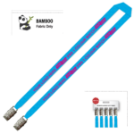 Bamboo Ribbed Lanyard Screen Printed 15mm - Double Alligator, Process Blue (LBAM15-DA-PBLU_EZI)