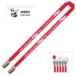 Bamboo Ribbed Lanyard Screen Printed 15mm - Double Alligator, Red (LBAM15-DA-RED_EZI)
