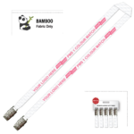 Bamboo Ribbed Lanyard Screen Printed 15mm - Double Alligator, White (LBAM15-DA-WHI_EZI)