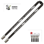 Bamboo Ribbed Lanyard Screen Printed 15mm - Double Alligator and Breakaway, Black (LBAM15-DABA-BLK_EZI)