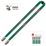 Bamboo Ribbed Lanyard Screen Printed 15mm - Double Alligator and Breakaway, Green (LBAM15-DABA-GRN_EZI)