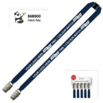 Bamboo Ribbed Lanyard Screen Printed 15mm - Double Alligator and Breakaway, Navy (LBAM15-DABA-NVY_EZI)